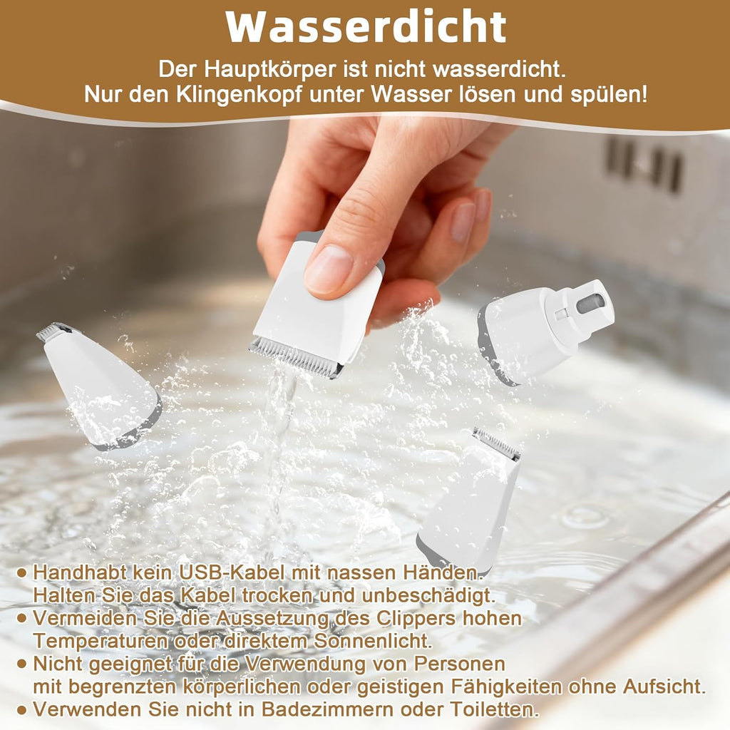 ETACCU Profi Hundeschermaschine 4 in 1 Mit Krallenschleifer, Akku Tierhaarschneider Für Hunde Und Katzen, Leiser Hundetrimmer Mit Led-Anzeige, Keramikklinge, USB-C, Fellpflege Set