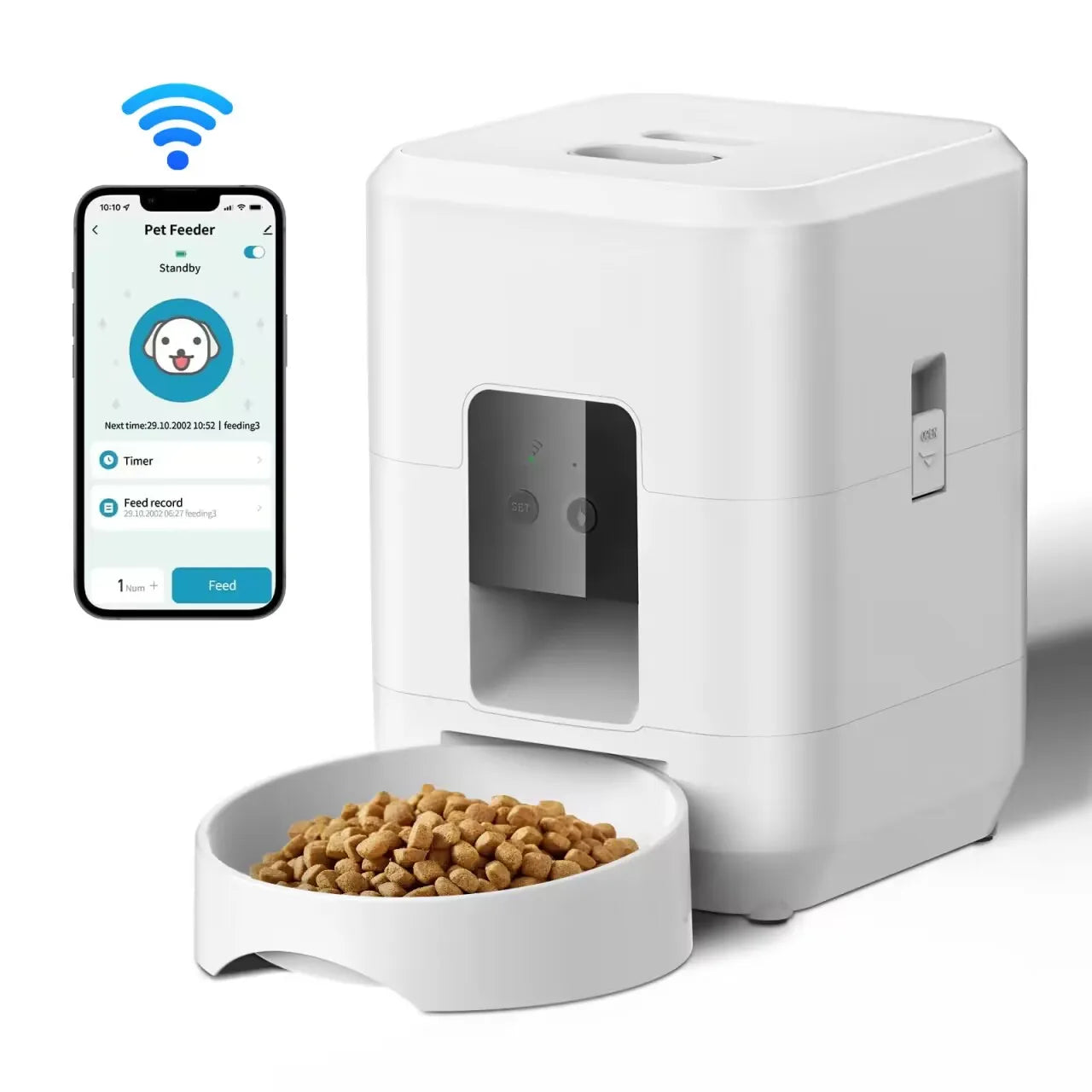 Automatic Smart Pet Feeder for Cats and Dogs with Timed Dispensing and Slow Feeding Features