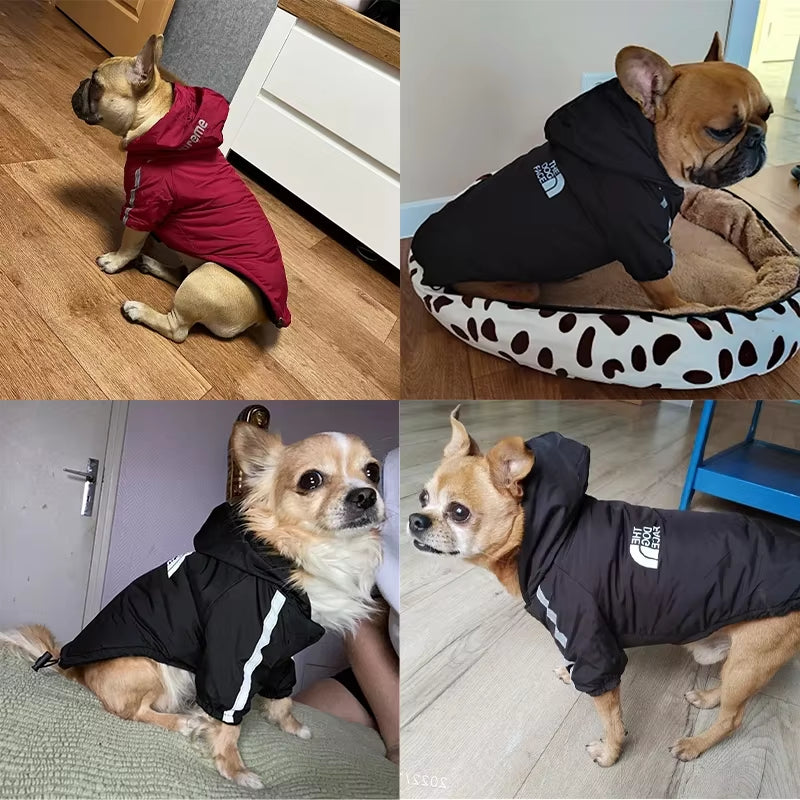 Winter Dog Clothes Warm Fleece Pet Dogs Jacket Reflective Waterproof for Small Medium Dogs Chihuahua French Bulldog Coat Pug