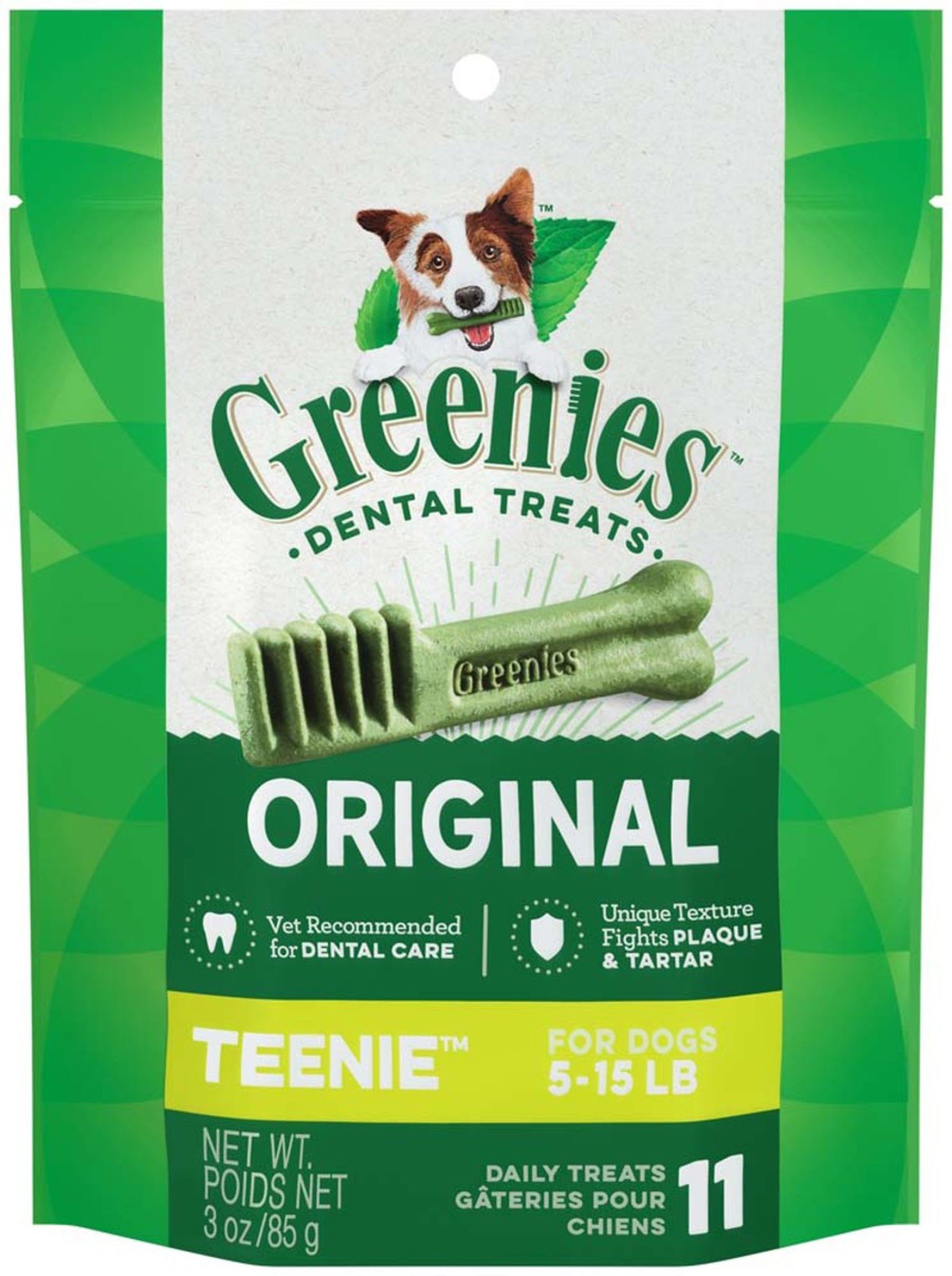 Dog Dental Treats Teenie, Original, 1Ea/3 Oz, 11 Ct