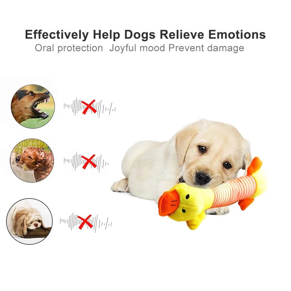 Plush Cute Elephant Duck Pig Pet Dog Cat Squeak Sound Dog Toys Funny Fleece Durability Chew Molar Toy Fit for All Pets