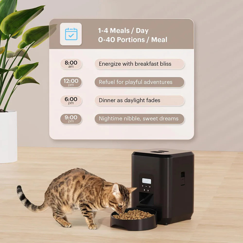 Automatic Smart Pet Feeder for Cats and Dogs with Timed Dispensing and Slow Feeding Features